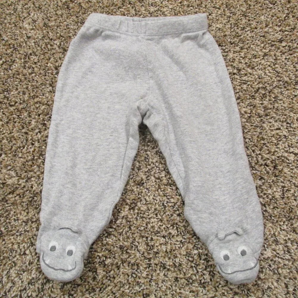 Carters Pull On Footed‎ Sweatpants Infant Boys 3M Gray Elastic Jogger Bottoms